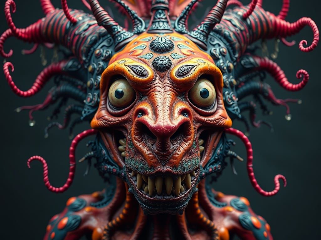 Hyper-Maximalist Creature Portrait in Hyper-Realistic Style