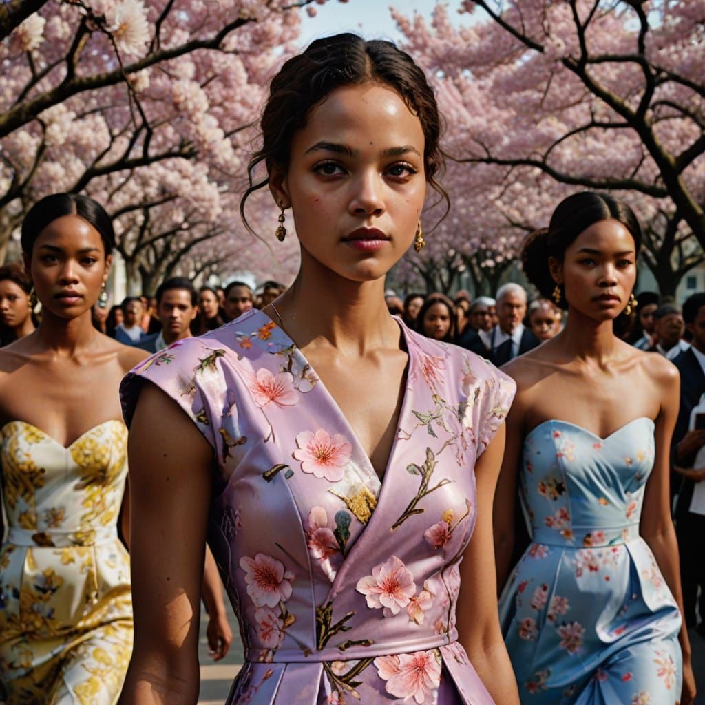 Vibrant Runway Portraits of Models in Jacaranda and Cherry B...