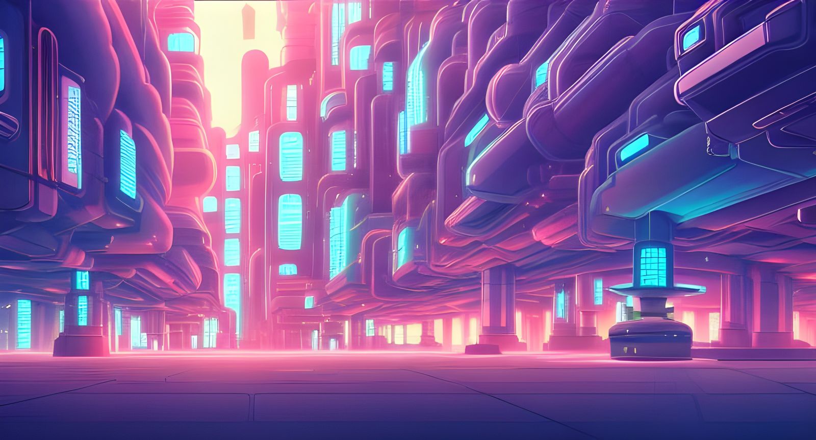 Retro-Futuristic City in Studio Ghibli Anime Style