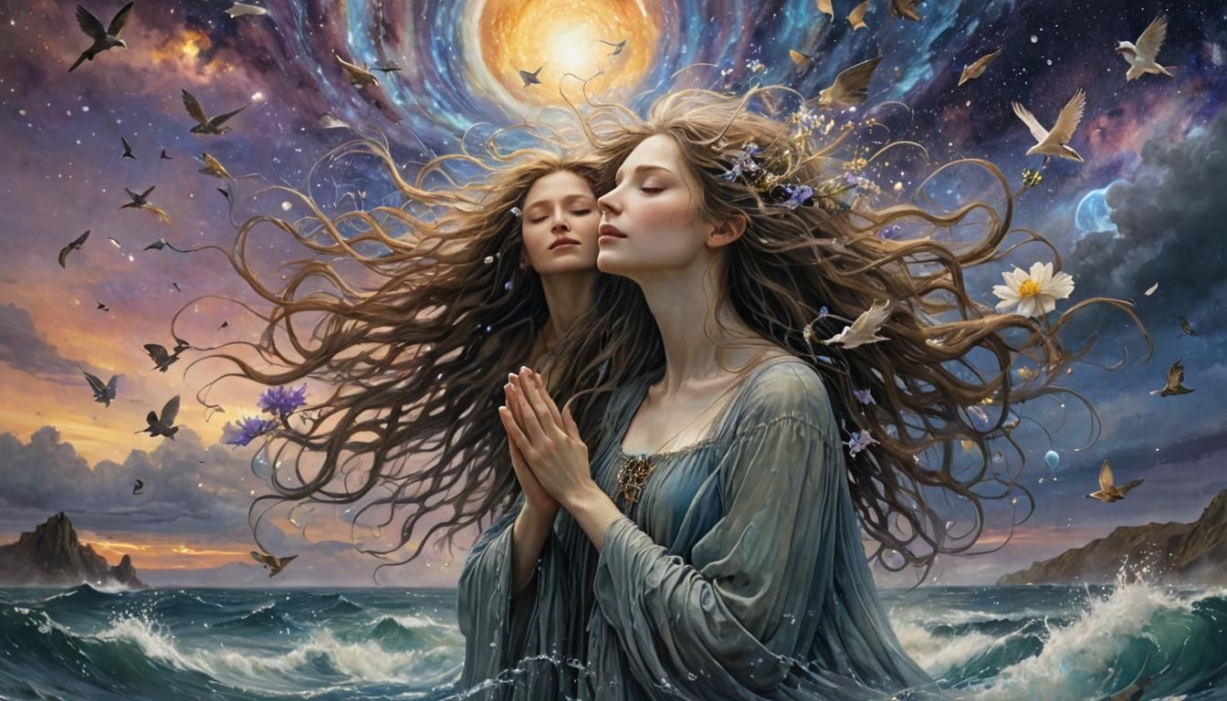 Dreamlike Galaxy Collage in Digital Art Style