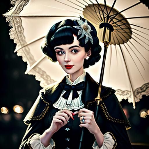 Portrait of Smiling Miss Peregrine in Vintage Style