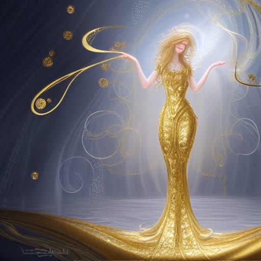 Magical World of Gilt Water in Rococo Style