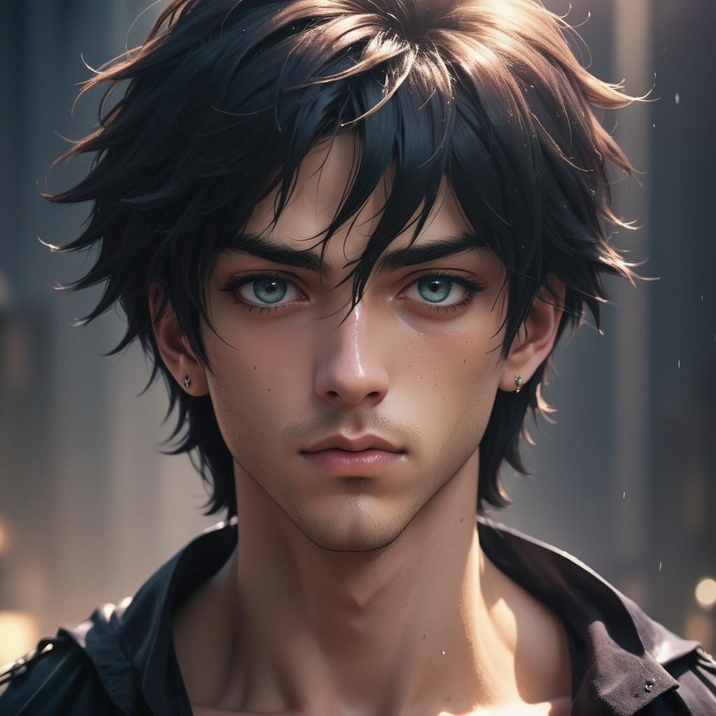 Anime Prince: Candid Fashion Portrait in Trading Card Art St...