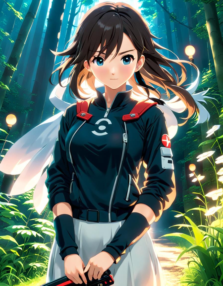 Nintendo Switch Girl in Anime Cyberpunk Style