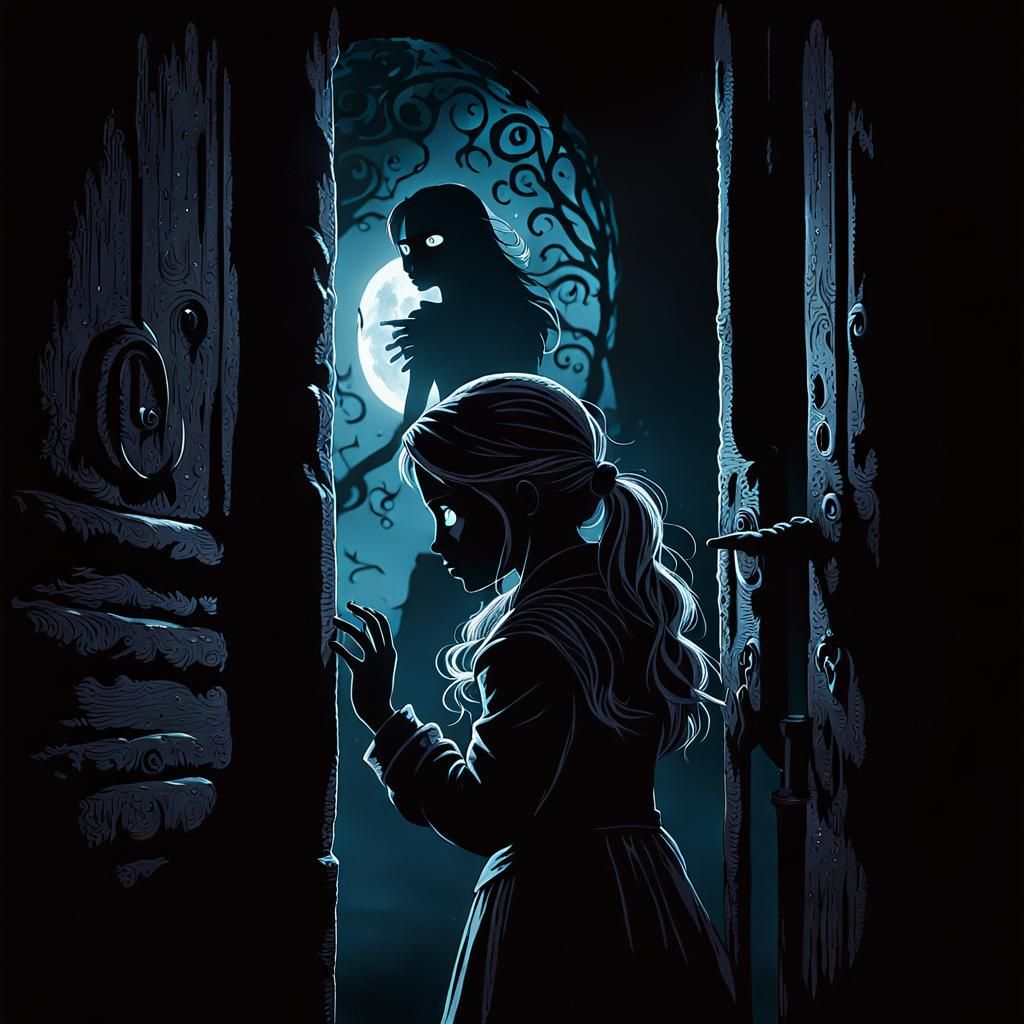 Terrifying Creature in Dark: Fantasy Horror Scene