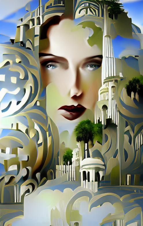 Secession Style Acrylic Matte Painting