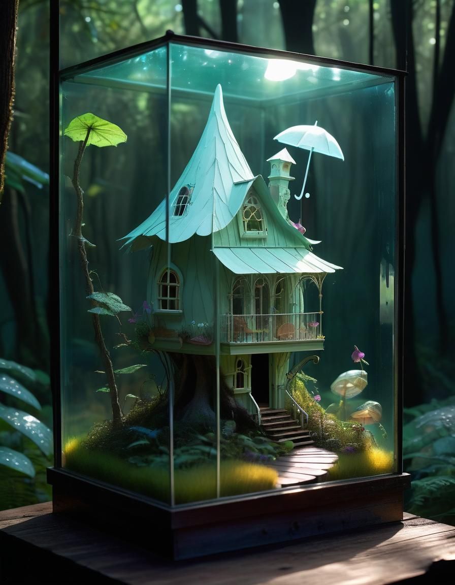 Enchanted Forest in Glass Box: Anarchitecture Style