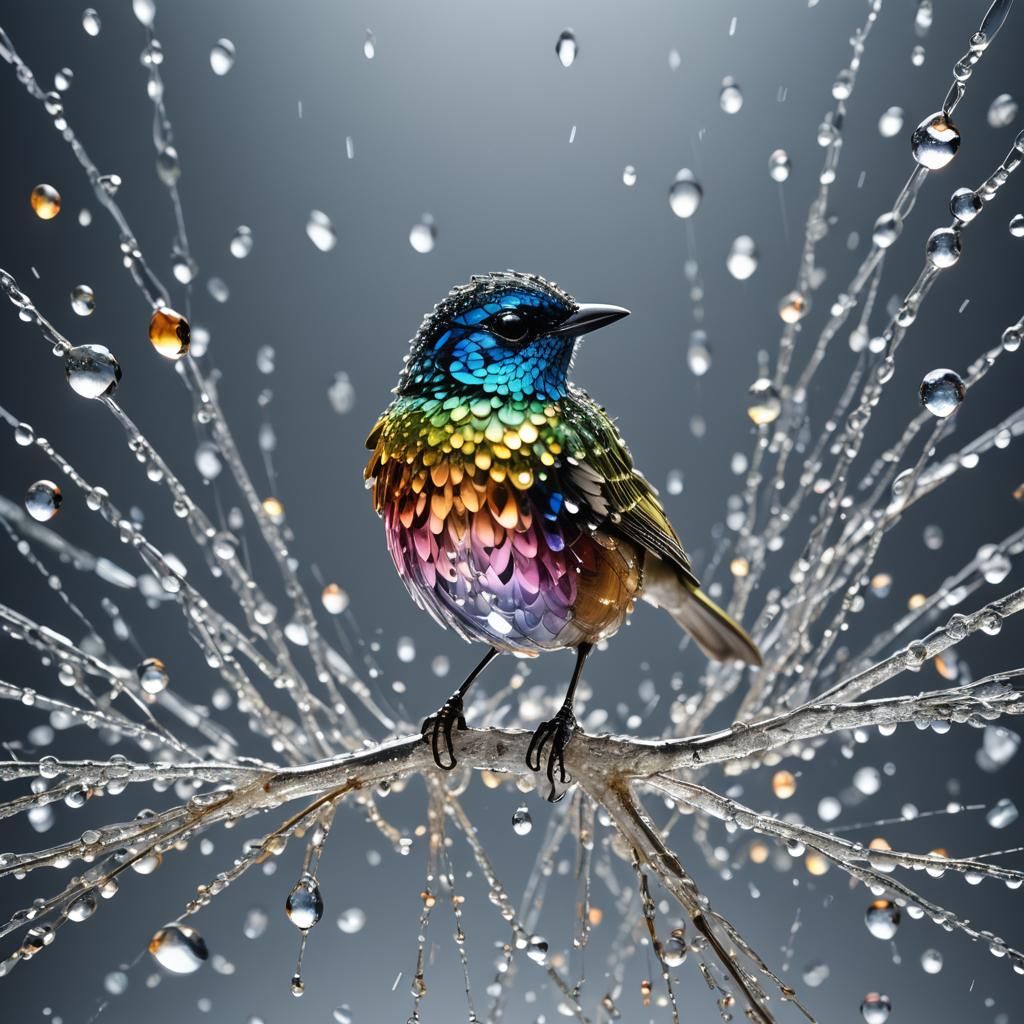 Colorful Crystal Bird Photography with Sharp Focus