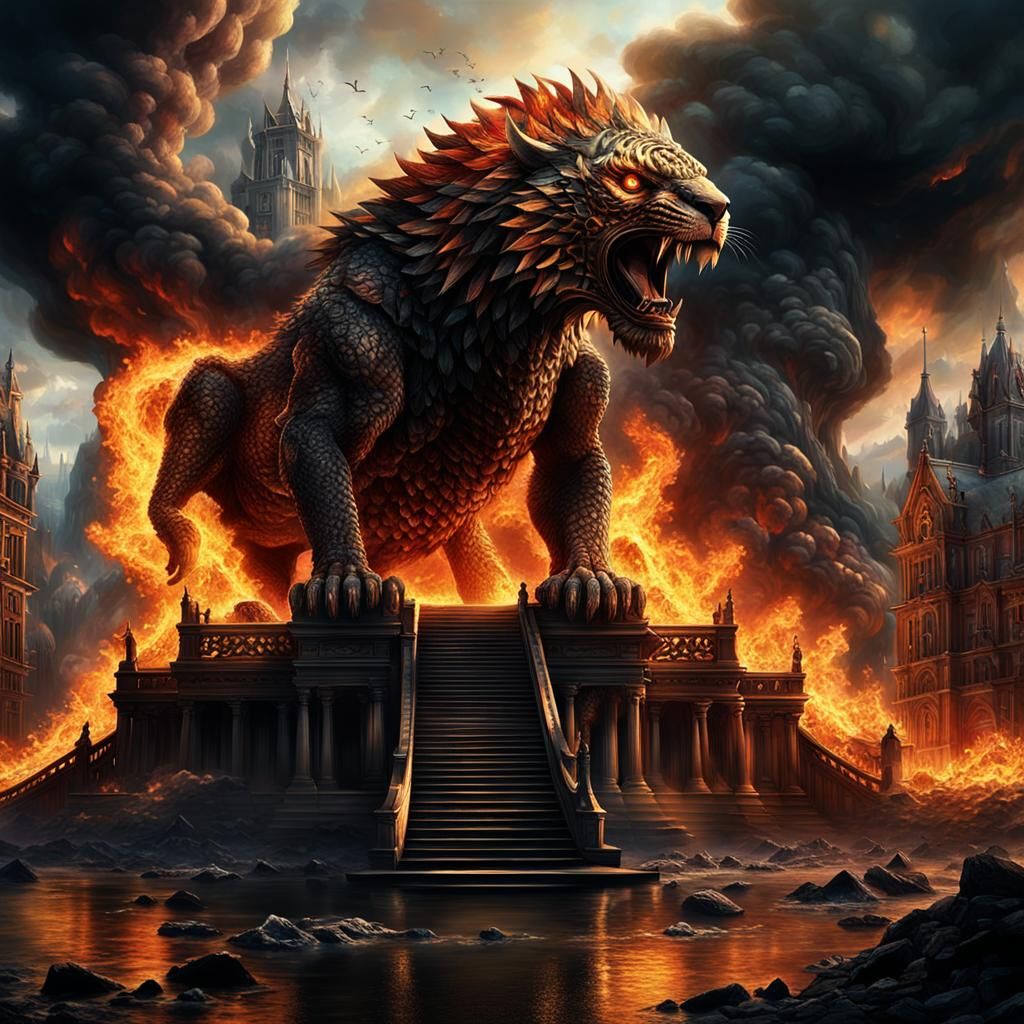 Epic Cinematic Fire: A Digital Matte Painting