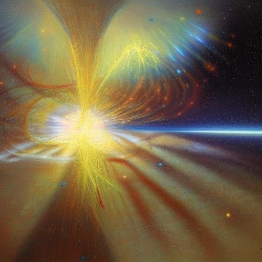 Entangled Space-Time God Particle Oil Painting