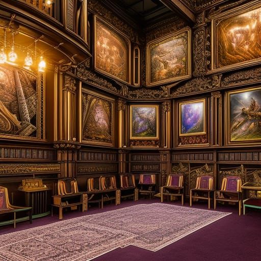 Fantasy Wizard's Lab in Digital Painting Style