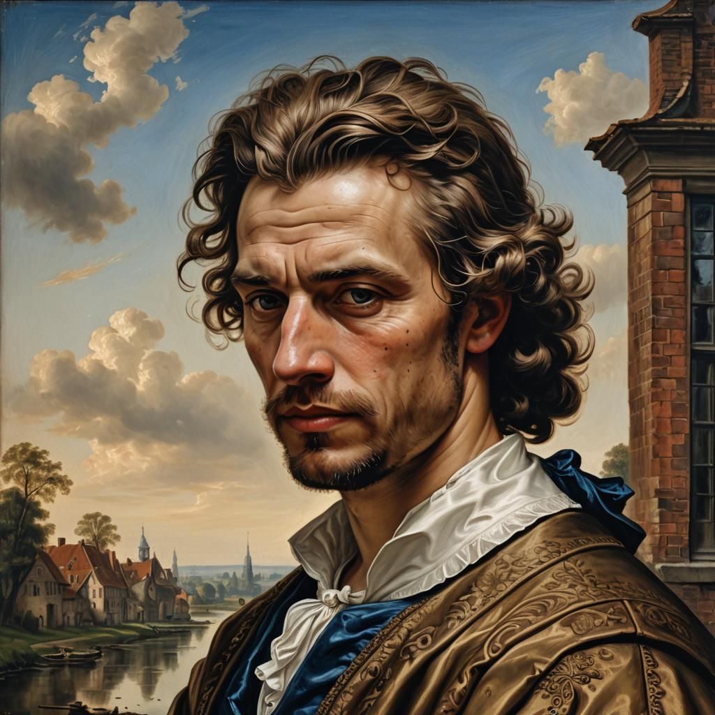 Baroque Portrait of Pieter Claesz Aleman in Oil