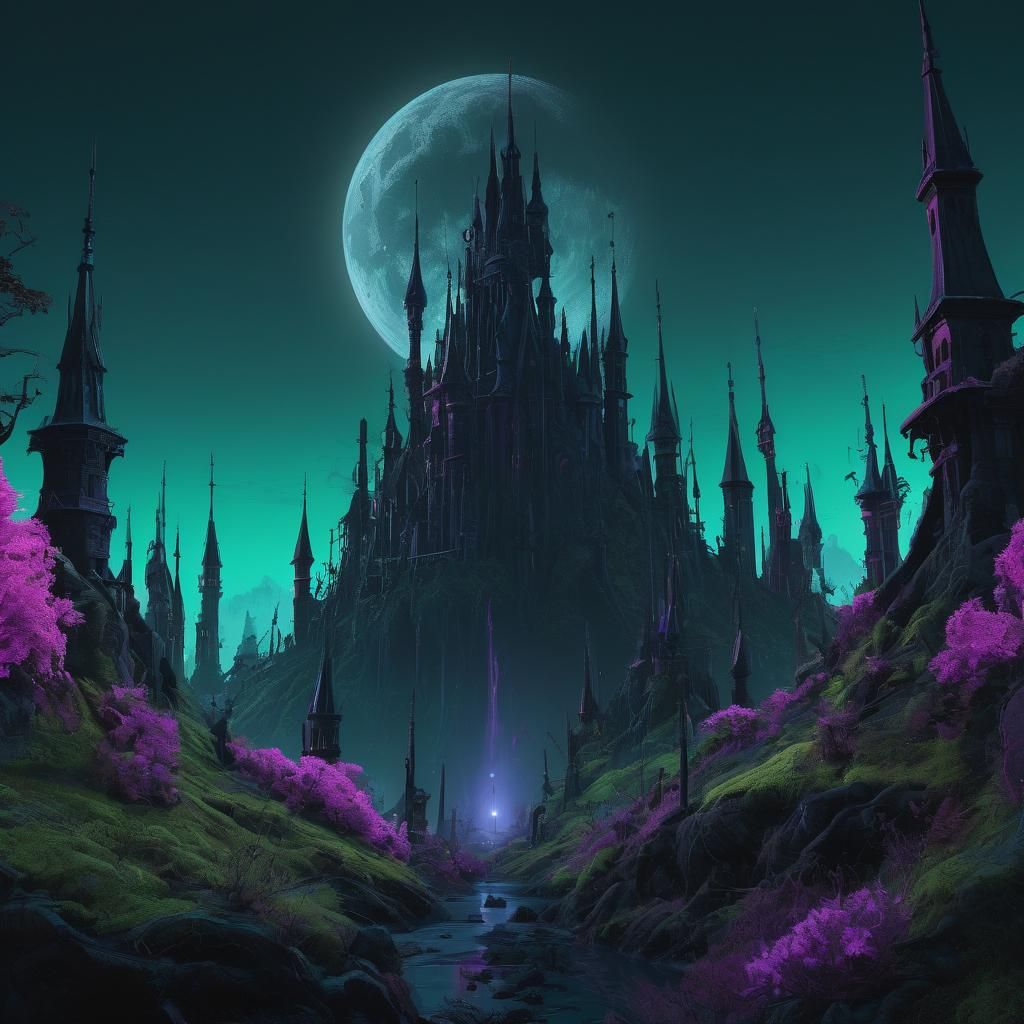 Mystical Netherworld Under a Black Moon