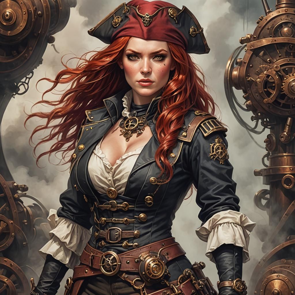 A Red Haired Female Pirate Captain