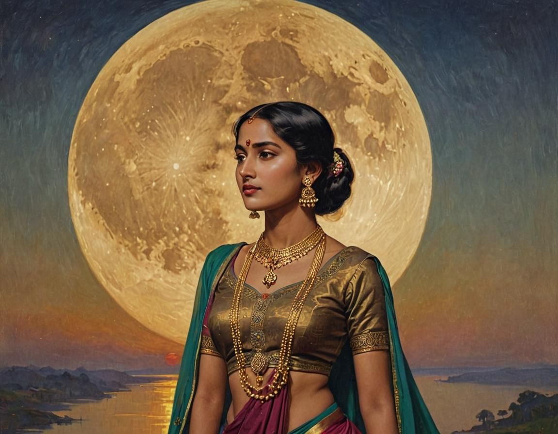 Moonlit Indian Aristocrat in Jewel Tones