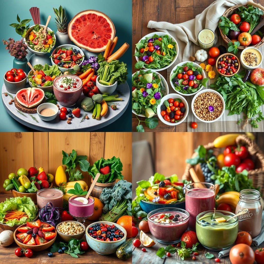 Vibrant Summer Salads in Organic Abundance