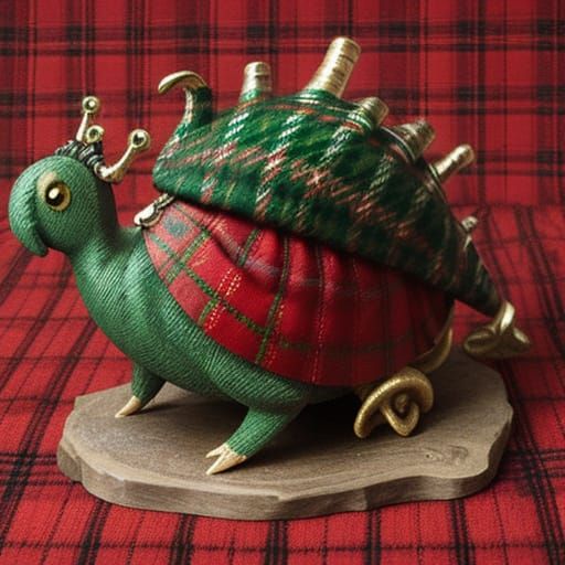 Epic Fantasy Snail in Highland Tartan