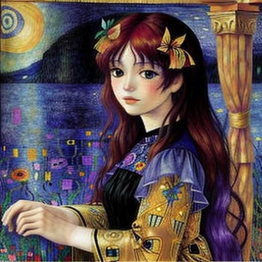 Anime Angel with Butterflies in Vibrant Colors