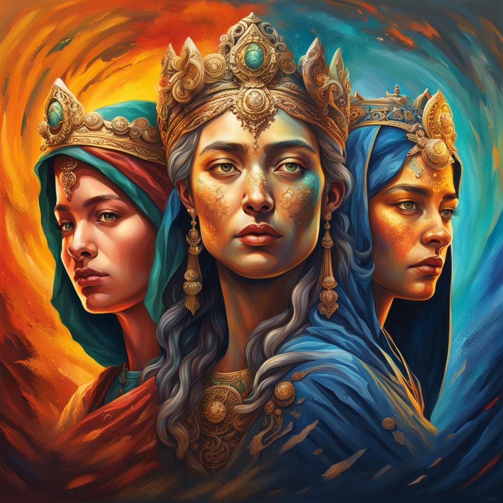 Hyperrealistic Image of the Three Fates