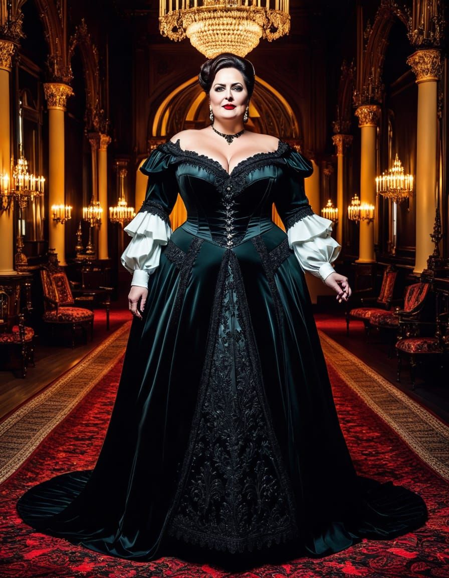 Gothic Victorian Lady in Elegant Attire