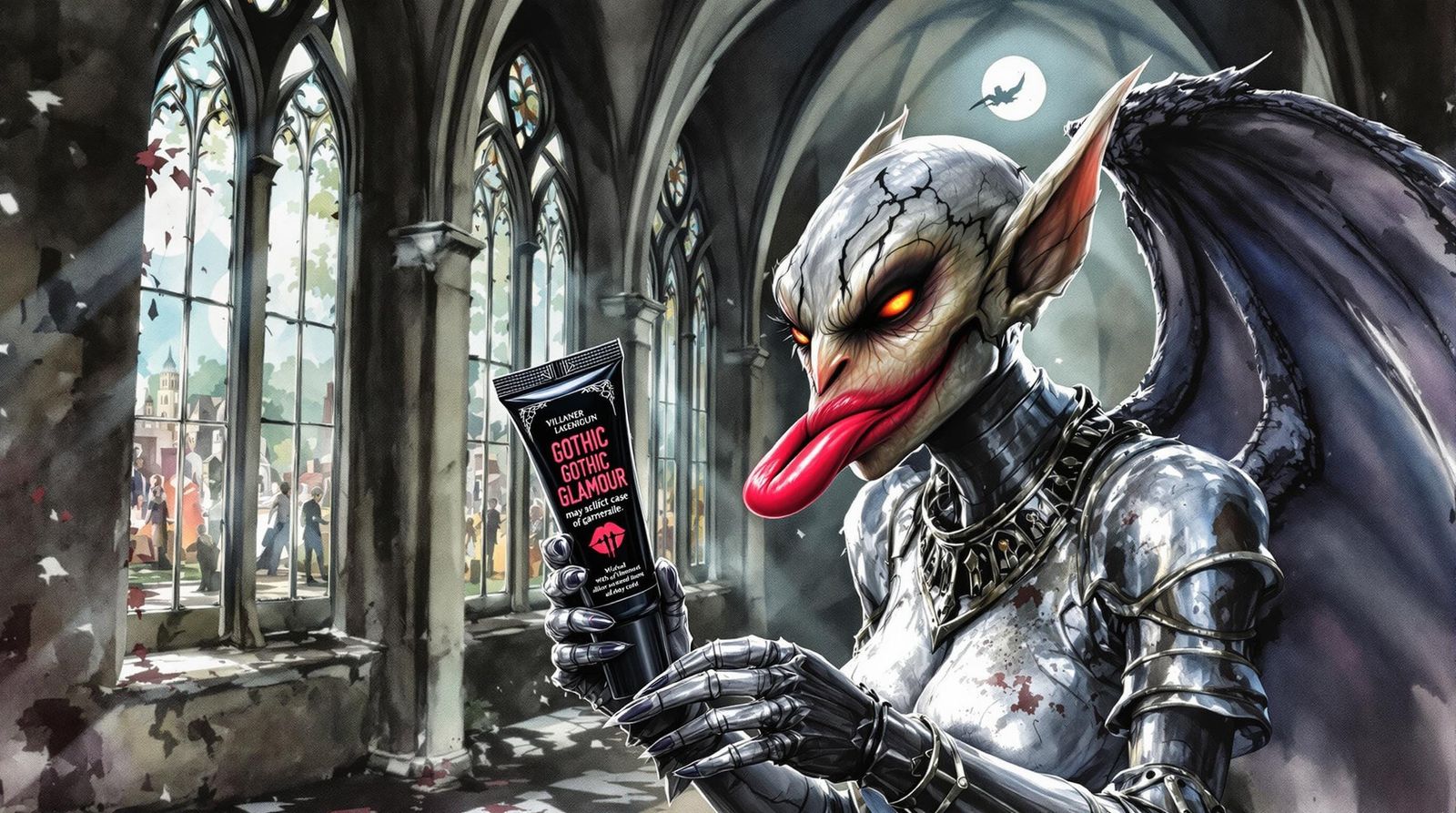 Gothic Beauty with Gargoyle Lipstick