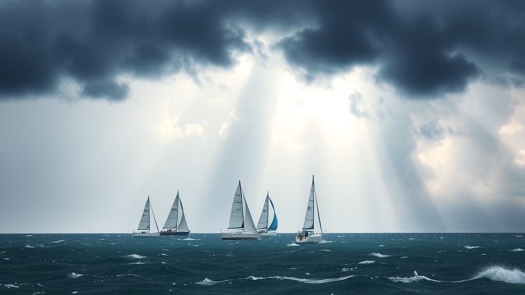 Summer Storm Squall Engulfs Sailboat Race