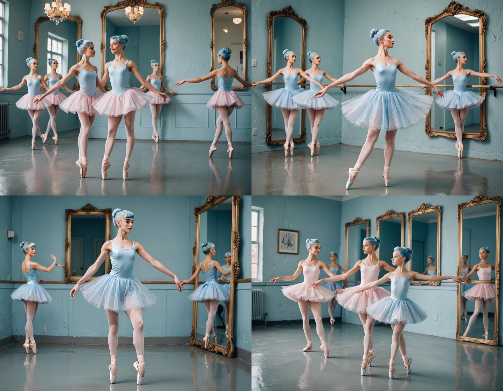 Anthropomorphic Ballerina in Dance Studio