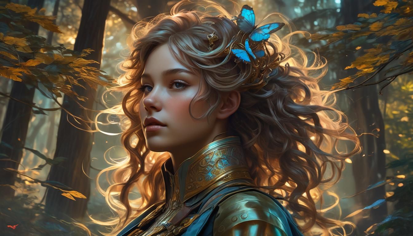 Ethereal Being in Luminous Forest Concept Art