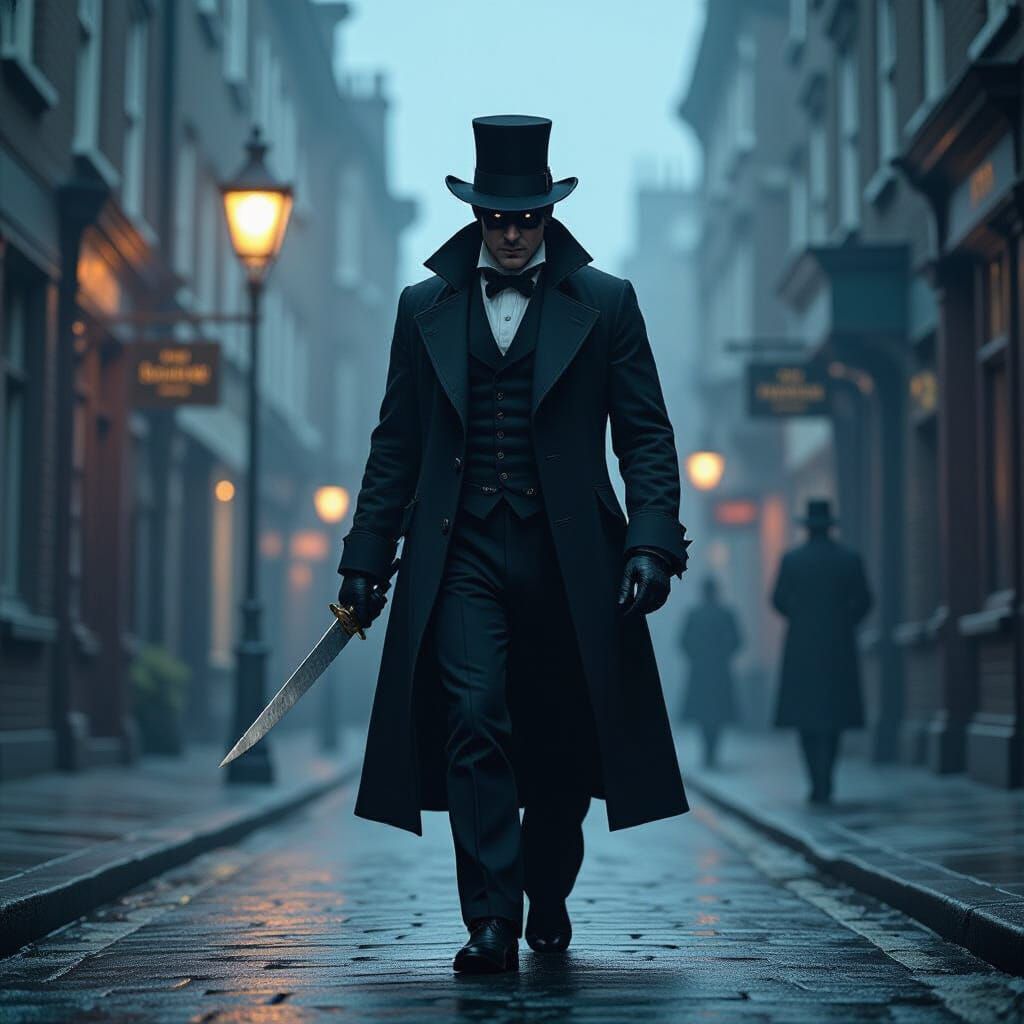 Jack the Ripper Stalks Foggy London Street