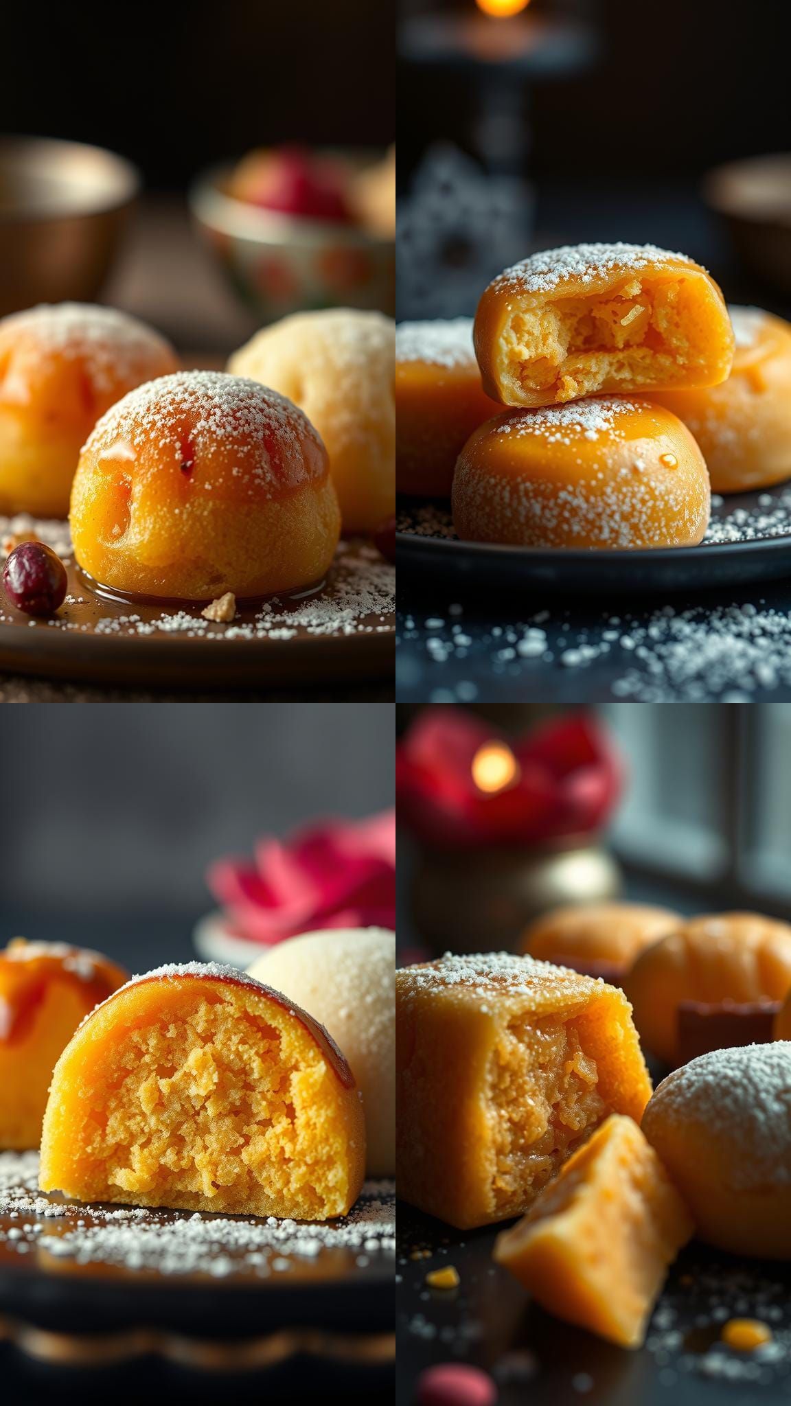 Roshogolla and Sandesh Close-Up: A Culinary Still Life