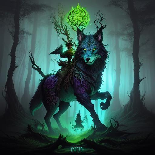 Druid Summons a Wolf in Ancient Forest