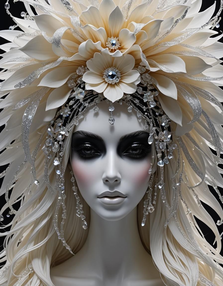 Foam Head with Oversized Crystal Hat