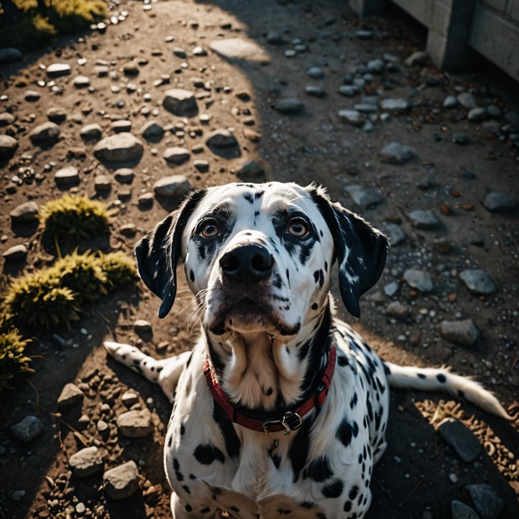 Dramatic Dalmatian Portrait in High Contrast Lighting