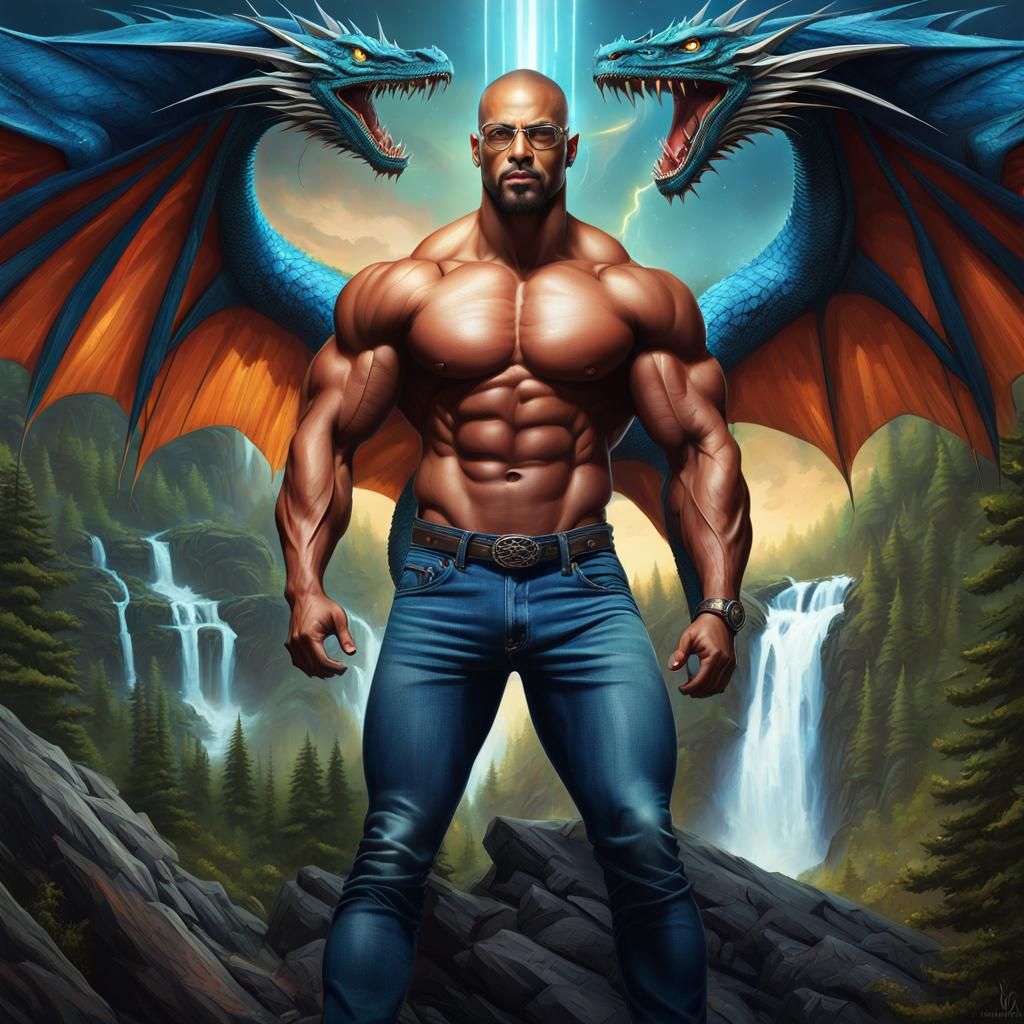 Prince and Dragon: Cosmic Holographic Illustration