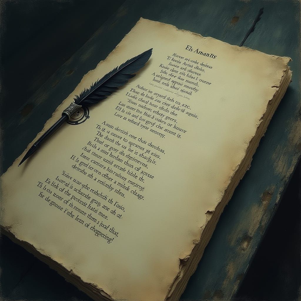 Mysterious Poem Illumination in Dark, Haunting Style