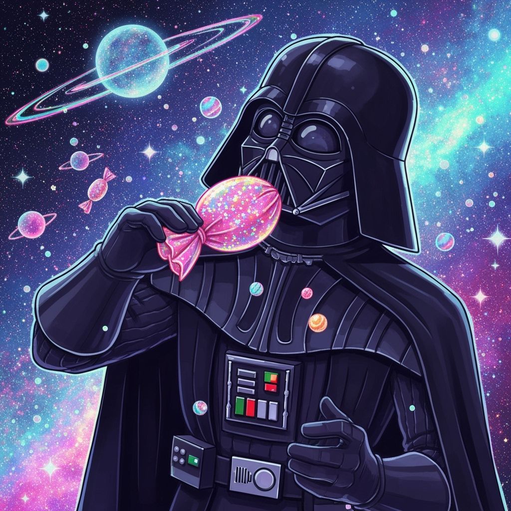Magical Darth Vader Eating Candy, Astral Illustration