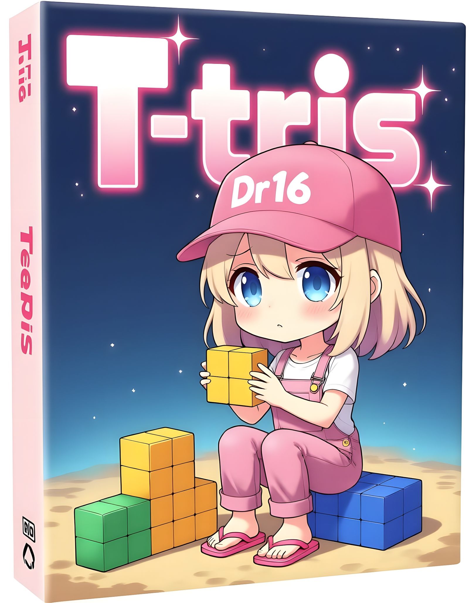 Chibi Girl Game Cover with Tetris Theme