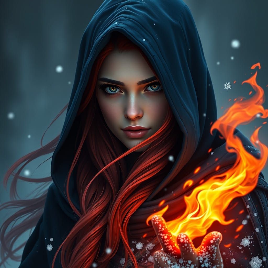 Ethereal Frost Mage in Navy Blue Cloak