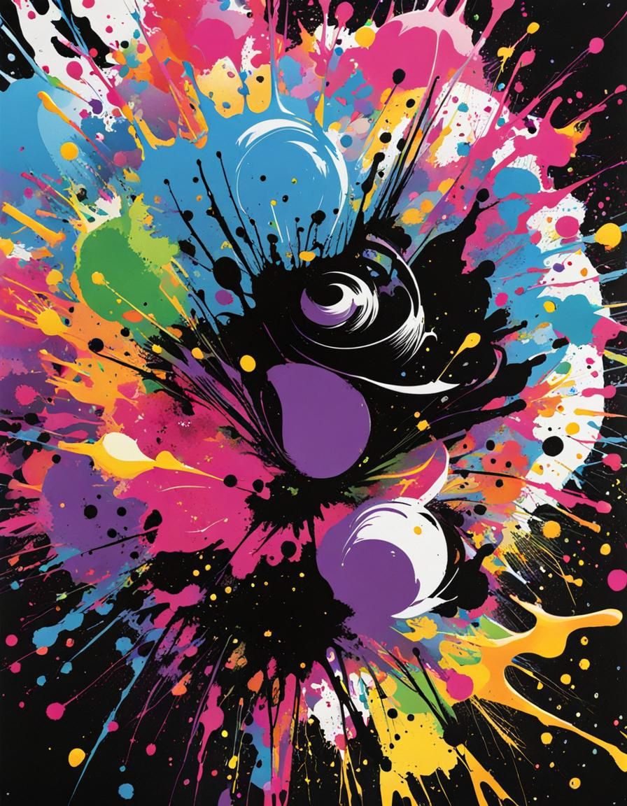 Abstract Ink Splatter Art
