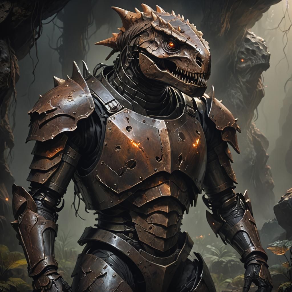 Dark Fantasy Armor of Bone and Hide