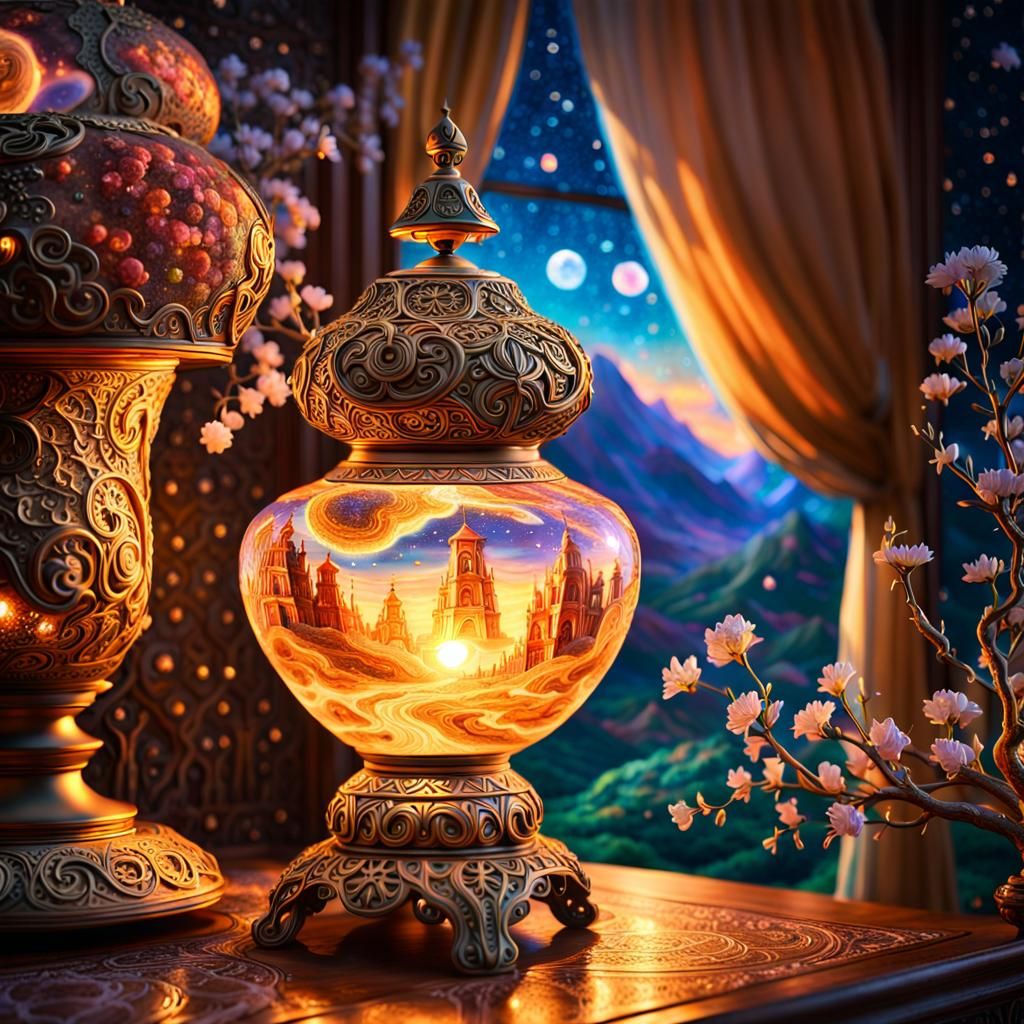 “Stunning and beautiful starry oriental landscape pouring fr...