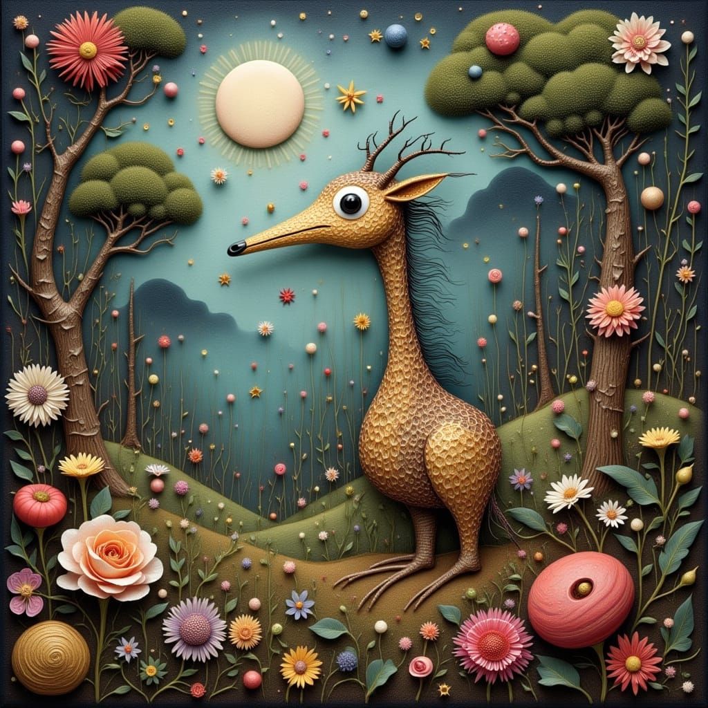 Surreal Cosmic Beauty in Vibrant, Weathered Colors