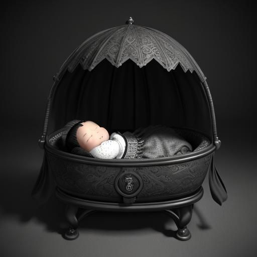 Chubby Baby Sleeps: Black and White Art
