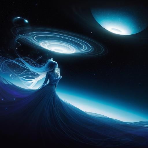 Ethereal Woman in Space: A Surreal Cosmic Vision