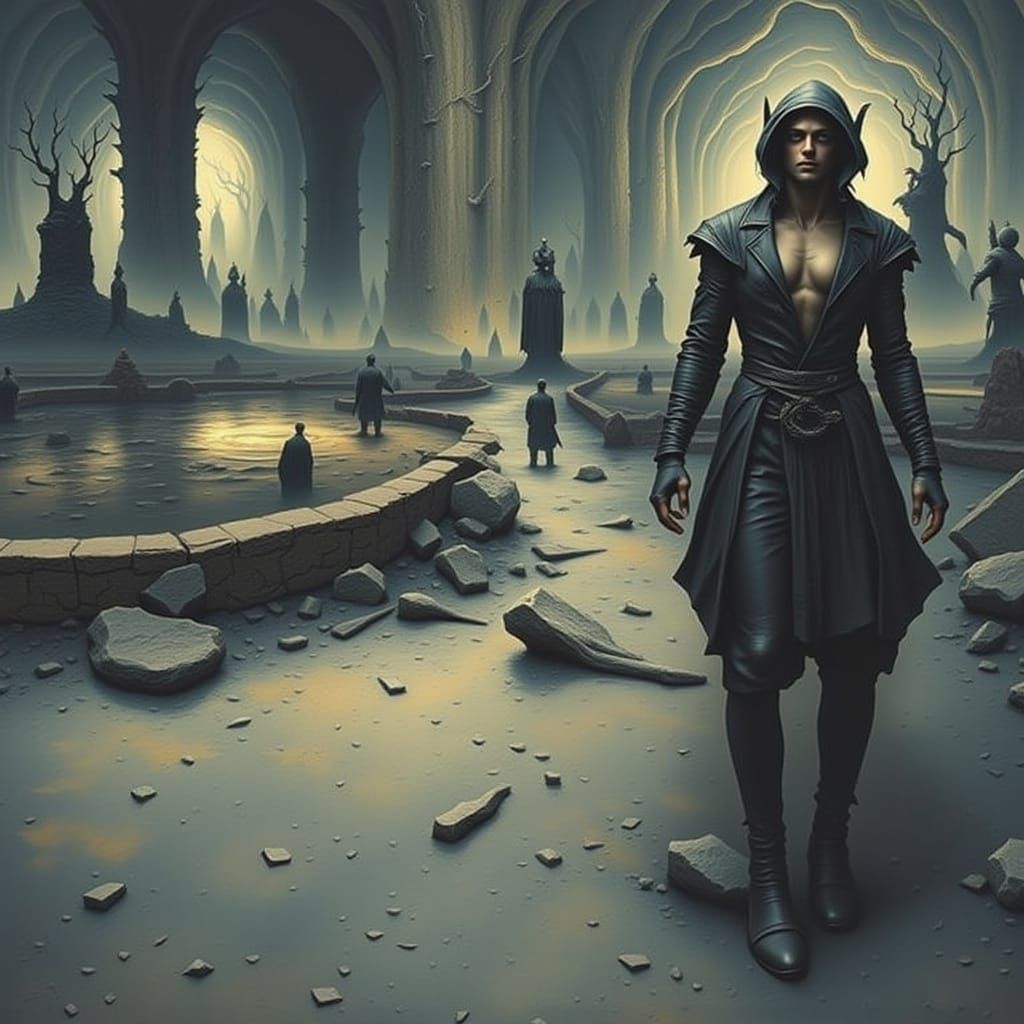 Surreal Eerie Landscape with Dreamlike Elements