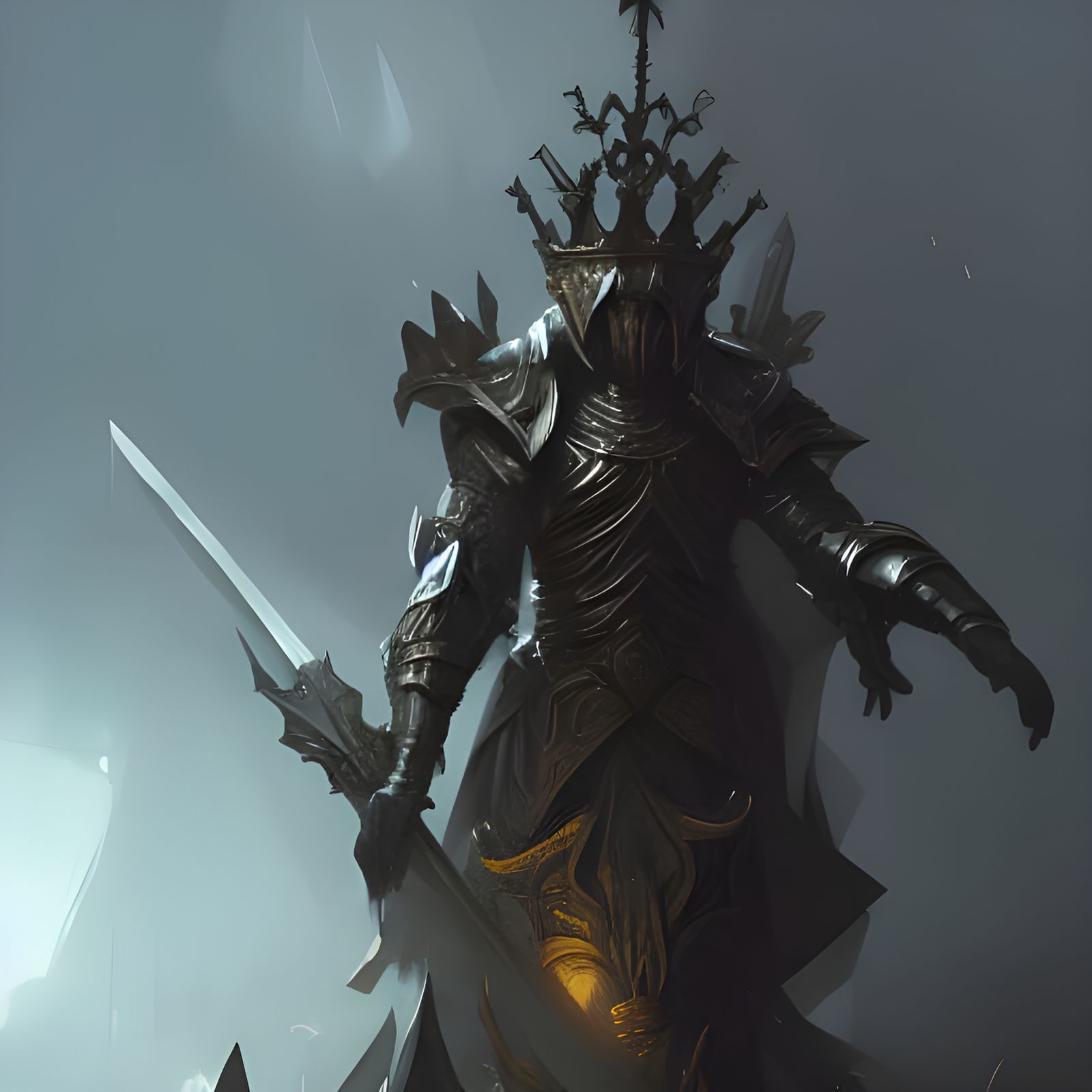 Dark Fantasy King on Throne in 8K Resolution