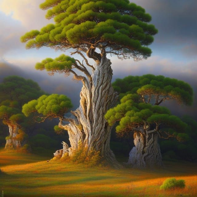 Surreal Tree Portrait in Australian Desert Landscape