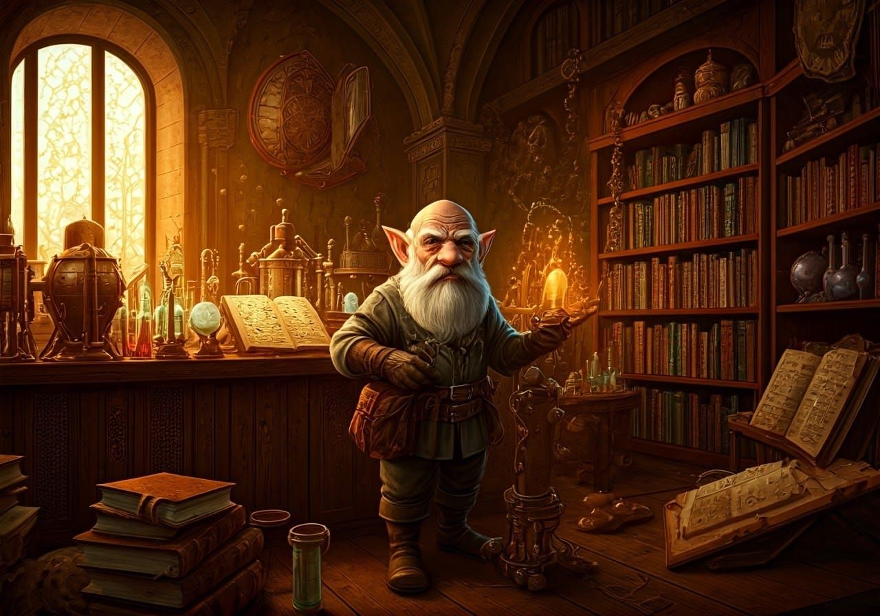 Gnome Inventor in Enchanted Workshop