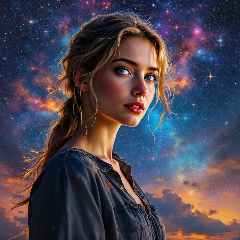 Celestial Beauty Embracing the Cosmos