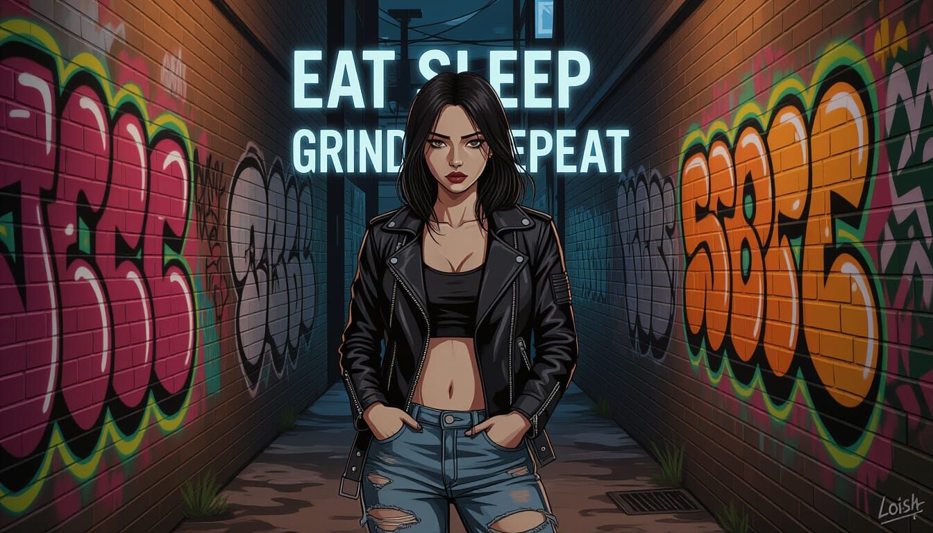 Singer in Alleyway: Surreal Digital Painting